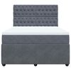 vidaXL Boxspringbett mit Matratze Dunkelgrau 160x200 cm Samt
