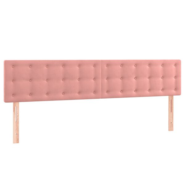 vidaXL Kopfteile 2 Stk. Rosa 100x5x78/88 cm Samt