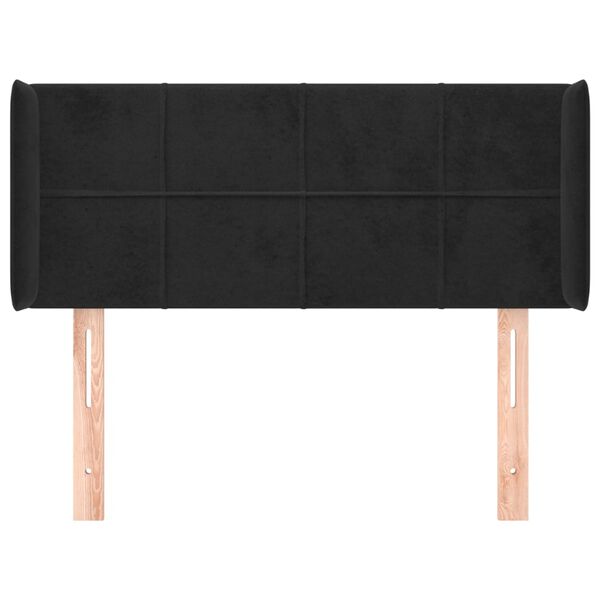 vidaXL Kopfteil mit Ohren Schwarz 93x16x78/88 cm Samt