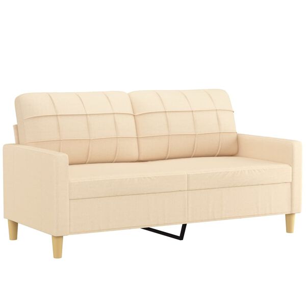 vidaXL 2-Sitzer-Sofa Creme 140 cm Stoff