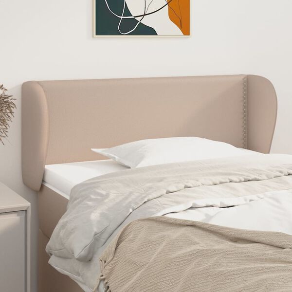 vidaXL Kopfteil mit Ohren Cappuccino-Braun 83x23x78/88 cm Kunstleder