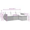 vidaXL 4-tlg. Garten-Sofagarnitur mit Kissen Hellgrau Poly Rattan