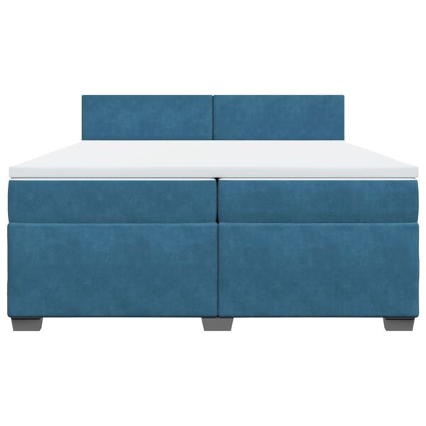 vidaXL Boxspringbett mit Matratze Dunkelblau 200x200 cm Samt