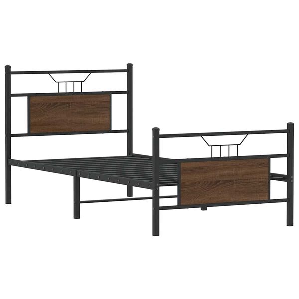 vidaXL Bettgestell ohne Matratze Braun Eiche 90x200 cm Holzwerkstoff