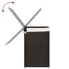 vidaXL W&auml;schekorb mit 2 F&auml;chern Dunkelbraun 53x35x57 cm Poly Rattan