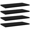 vidaXL B&uuml;cherregal-Bretter 4 Stk. Schwarz 40x20x1,5 cm Holzwerkstoff
