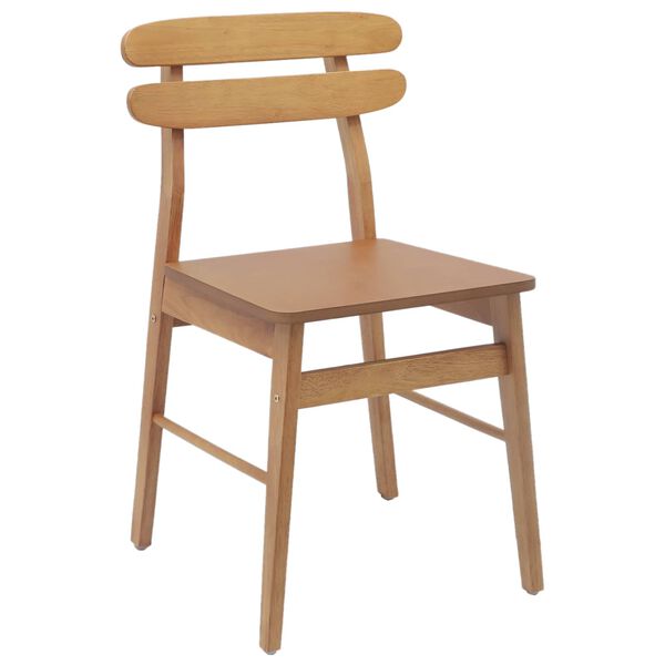 vidaXL Esszimmerstuhl 2 pcs Natur Massives Gummiholz