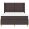 vidaXL Boxspringbett mit Matratze Dunkelbraun 140 x 200 cm Stoff