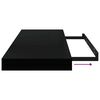 vidaXL Schweberegal Hochglanz-Schwarz 60x23,5x3,8 cm MDF
