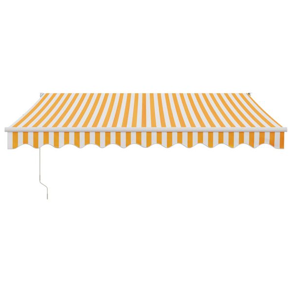 vidaXL Markise Einziehbar Gelb und Wei&szlig; 3x2,5 m Stoff und Aluminium