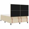 vidaXL Boxspringbett mit Matratze Creme 140 x 190 cm Stoff