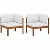 vidaXL Garten-Ecksofas 2-tlg. mit Kissen Holz Akazie & Seil