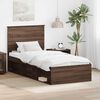 vidaXL Bettrahmen Braun Eichen-Optik 90 x 190 cm Massives Kiefernholz