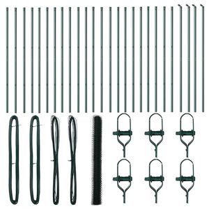 vidaXL Bodenmontierter Sechseckzaun 50 x 1,6 m PVC-beschichteter Stahl