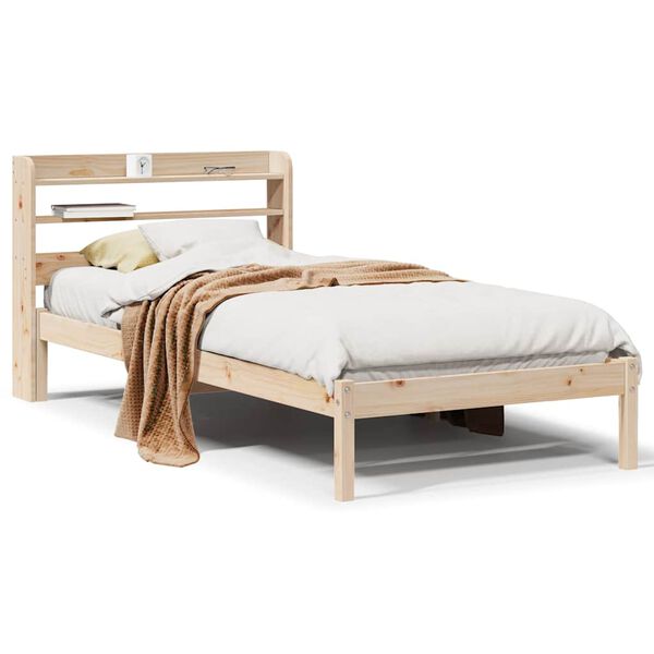 vidaXL Massivholzbett ohne Matratze 75x190 cm Kiefernholz