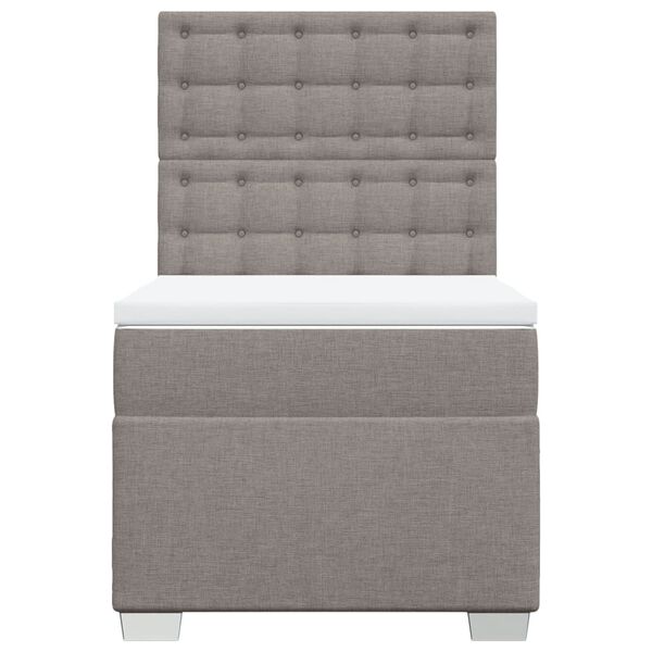 vidaXL Boxspringbett mit Matratze Taupe 90x190 cm Stoff