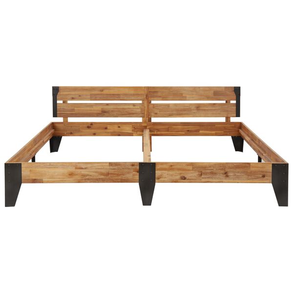 vidaXL Massivholzbett Akazie Geb&uuml;rstet 200x200 cm