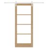 vidaXL Schiebet&uuml;r ORKDAL Natur 83 x 202 cm Massivholz Kiefer und Glas