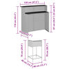 vidaXL 5-tlg. Gartenbar-Set mit Kissen Grau Poly Rattan