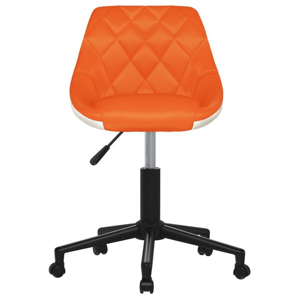 vidaXL B&uuml;rostuhl Drehbar Orange und Wei&szlig; Kunstleder