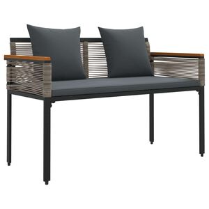 vidaXL Bank Outdoor 2 -Seater 117 x 54 x 74,5 cm Poly-Rattan