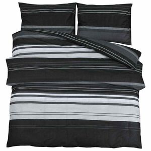 vidaXL 2 stk. 200 x 220 cm + 80 x 80 cm 100% Cotton Black Stripes