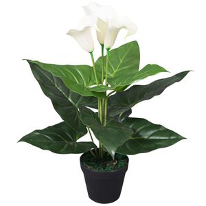 vidaXL K&uuml;nstliche Calla-Lilie mit Topf 45 cm Wei&szlig;