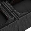 vidaXL Gartensofa-set mit Kissen 5 pcs Schwarz Poly Rattan