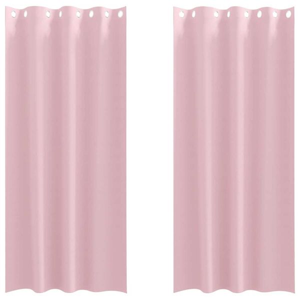 vidaXL Verdunkelungs-Vorh&auml;nge mit Ringen 2 pcs Babyrosa 245 x 140 cm