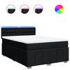 vidaXL Boxspringbett mit Matratze Schwarz 160x200 cm Stoff