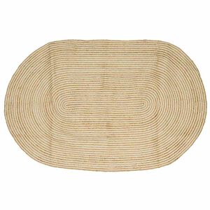 vidaXL Bereichsteppich Natur und Wei&szlig; 152 x 245 cm Jute