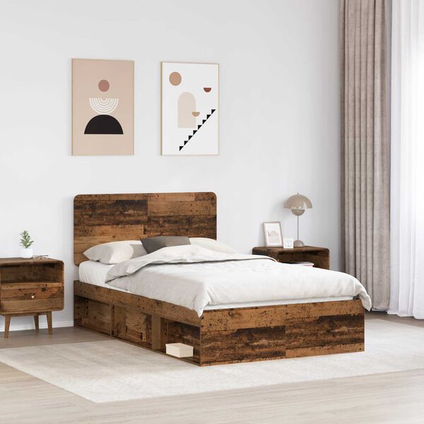 vidaXL Bettrahmen Altholz 120 x 200 cm Massives Kiefernholz