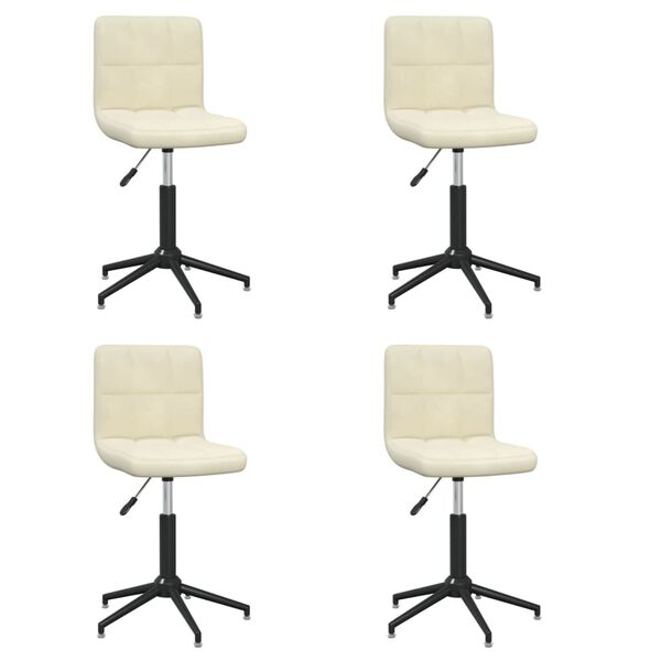 vidaXL Esszimmerst&uuml;hle 4 Stk. Drehbar Creme Samt