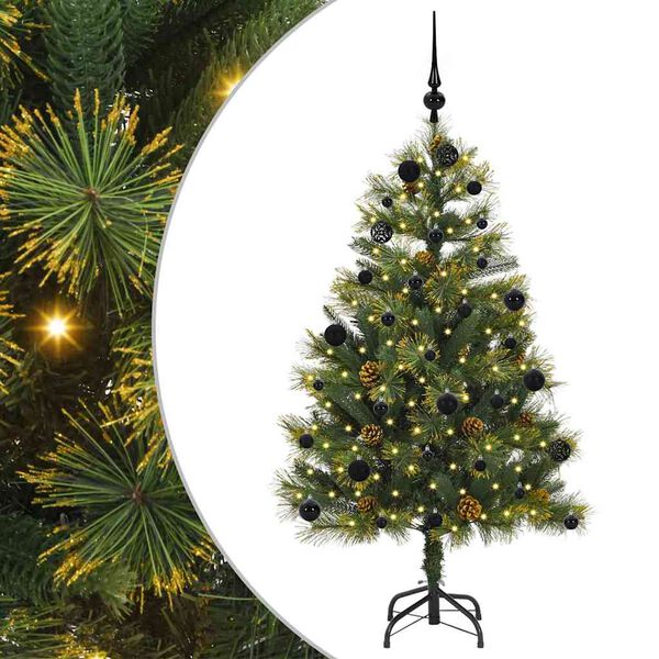 vidaXL K&uuml;nstlicher klappbarer Weihnachtsbaum mit Tannenzapfen 150 cm