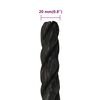 vidaXL Arbeitsseil Schwarz 20 mm 25 m Polypropylen