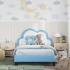 vidaXL Kinderbettgestell mit Kopfteil mit Kopfteil Blau 90 x 200 cm PU