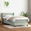 vidaXL Boxspringbett mit Matratze Hellgrau 80x220 cm Samt