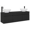 vidaXL Badezimmerschrank-Set 3 stk. Schwarz 49 x 44,5 x 66,5 cm