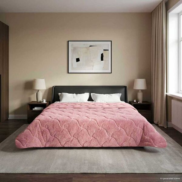 vidaXL Sommerdecke Rosa 200 x 240 cm Mikrofaser und Teddy-Fleece