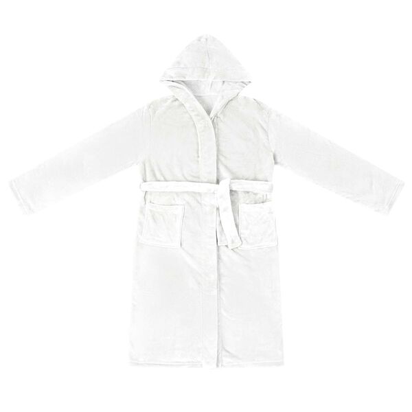vidaXL Bademantel Hoodie Wei&szlig; XXL Flanell