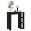 vidaXL Bartisch mit Regal Schwarz 102x50x103,5 cm Holzwerkstoff