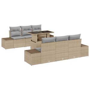 vidaXL Garten-Sofa-Set 7 stk. Beige und Hellgrau