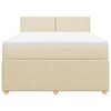 vidaXL Boxspringbett mit Matratze Creme 160x200 cm Stoff