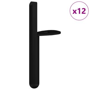 vidaXL M&ouml;belbeine 12 Stk. Schwarz 66 x 36 x 160 mm Eisen