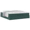 vidaXL Ottoman-Bett mit Matratzen Dunkelgr&uuml;n 200x200 cm Samt