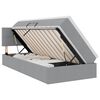 vidaXL LED-Speicherbett mit Matratze Hellgrau 90 x 200 cm Stoff