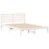 vidaXL Bettrahmen mit Kopfteil Weiß 140 x 210 cm Massives Kiefernholz