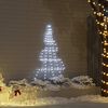 vidaXL LED Weihnachtsbaum mit Erdspießen Kaltweiß 180 cm Metall
