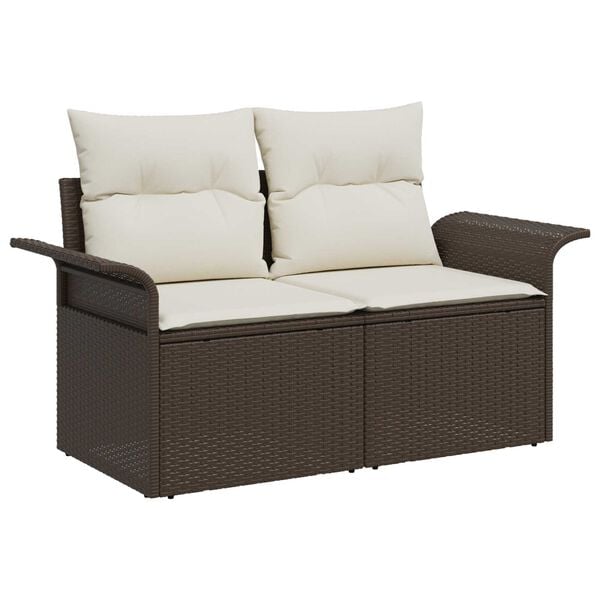 vidaXL Gartensofa-set mit Kissen 6 pcs Braun Poly-Rattan