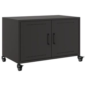 vidaXL TV-Schrank Schwarz 68x39x43,5 cm Stahl
